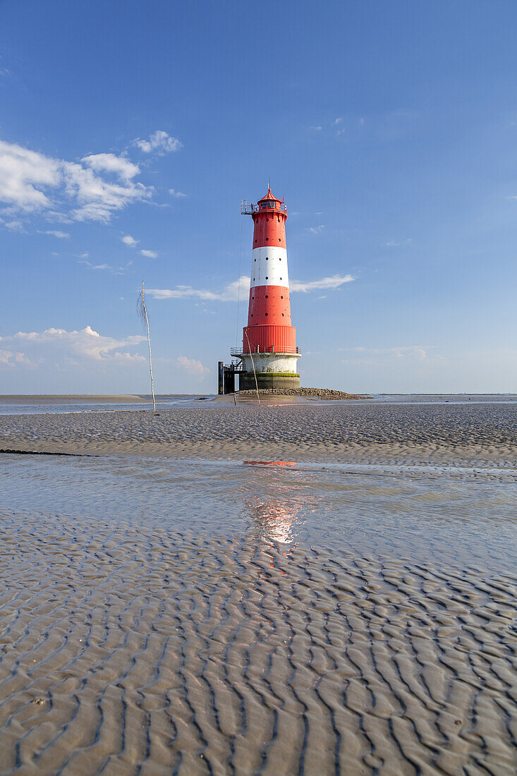 Leuchtturm Arngast im Jadebusen vor Dangast, Varel, Ostfriesland, Niedersachsen, Norddeutschland, Deutschland, Europa