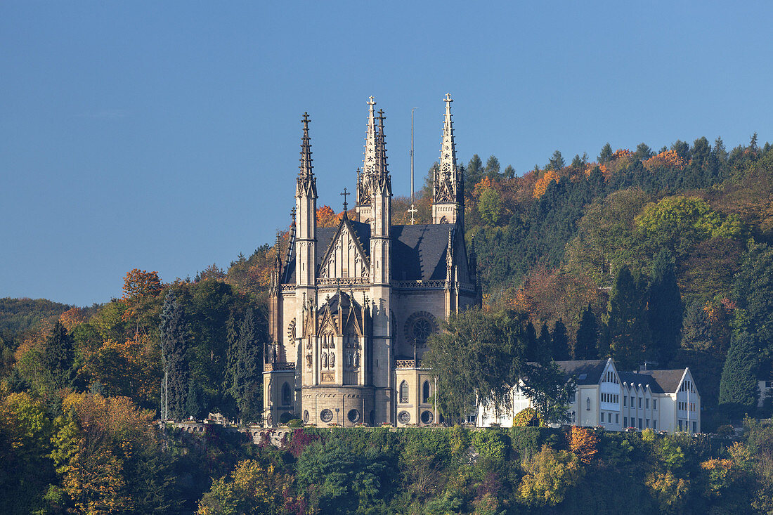 Church Apollinaris on the Apollinarishill above Remagen by the river Rhine, Lower Central Rhine Valley, Rhineland-Palatinate, Germany, Europe