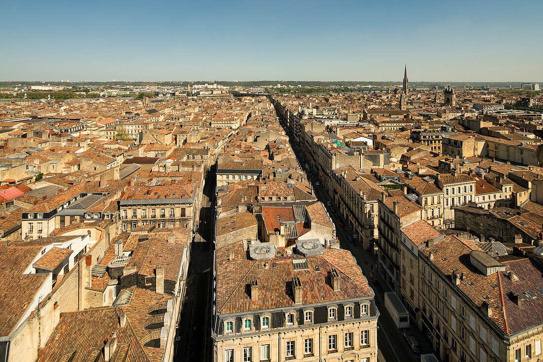 View over the roofs of the old town of Bordeaux