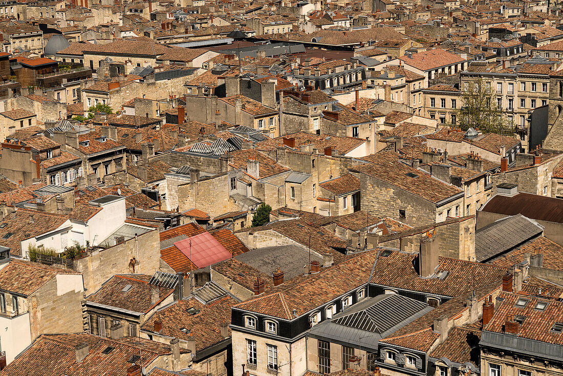 Blick über die Dächer der Altstadt von Bordeaux, Bordeaux, Gironde, Nouvelle-Aquitaine, Frankreich, Europa