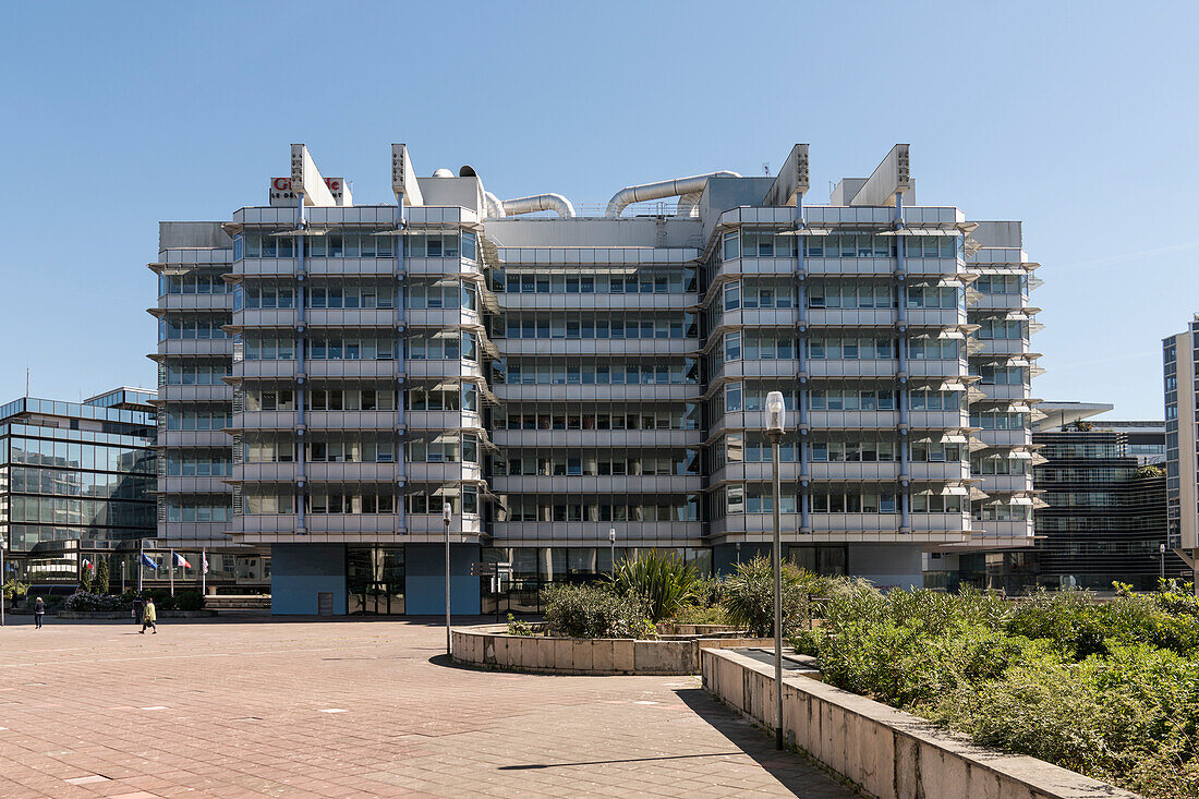 70er Jahre Hochhaus Gebäude in Mériadeck, Bordeaux, Gironde, Nouvelle-Aquitaine, Frankreich, Europa