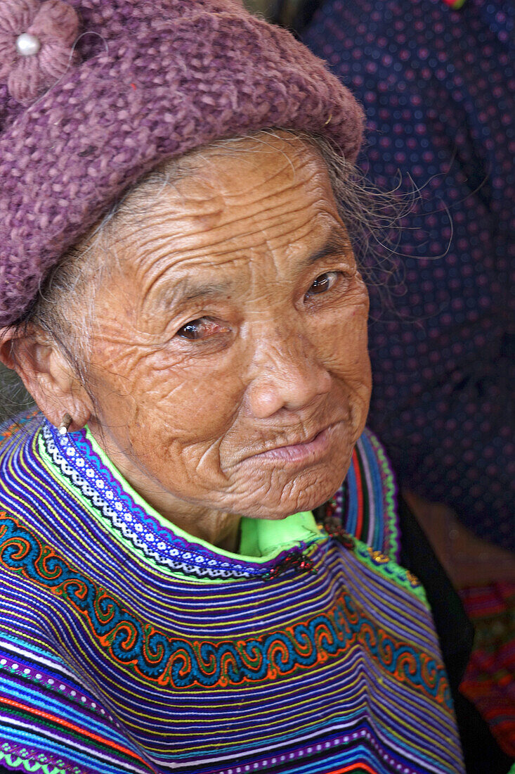 Portrait, Frau, Vietnamesische Frau, Bac Ha Markt, Lao Cai, Vietnam
