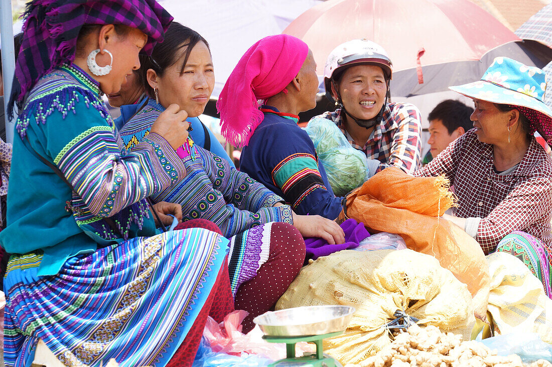 Marktfrauen, Bac Ha Markt, Cai Be, Vietnam
