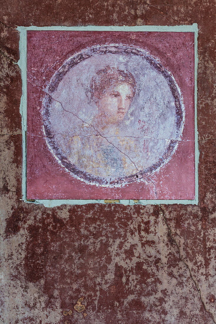 mural painting in the villa Poppaea, Pompeii, the Gulf of Naples, Campania, Italy