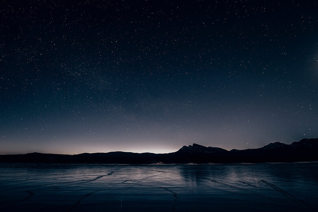night at Abraham Lake, Jasper National Park, Alberta, Kanada, north america