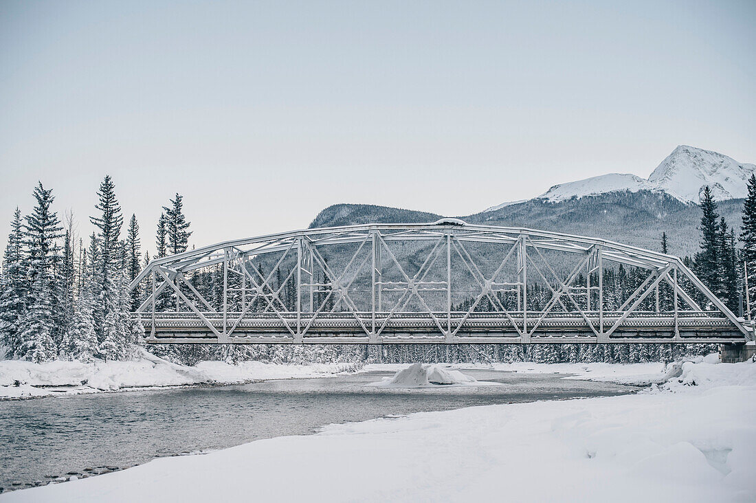 Bridge over Bow River, castle junction, Banff Town, Bow Valley, Banff National Park, Alberta, canada, north america