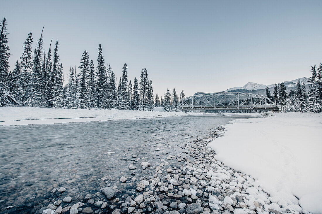 Bridge over Bow River, castle junction, Banff Town, Bow Valley, Banff National Park, Alberta, canada, north america