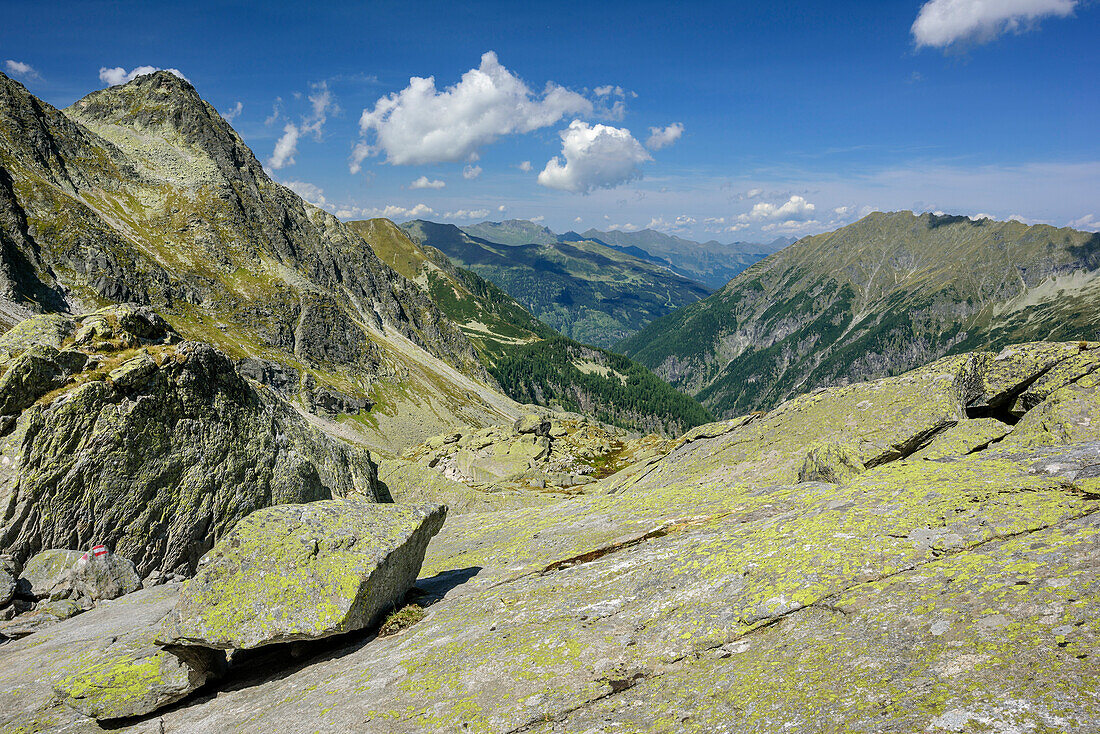 View from Korntauern towards Boeckstein, Korntauern, Tauern ridgeway, High Tauern range, Salzburg, Austria