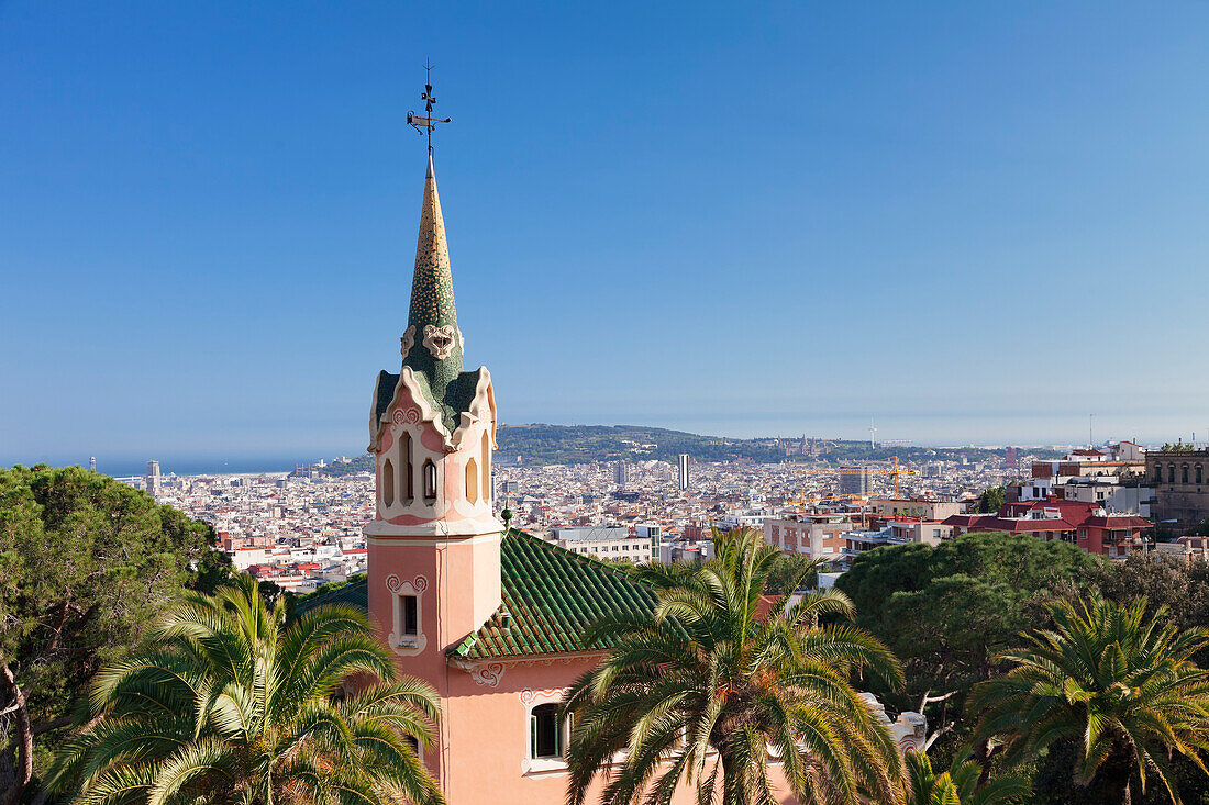 Casa Museu Gaudi, Parc Guell, UNESCO World Heritage Site, Modernisme, architect Antoni Gaudi, Barcelona, Catalonia, Spain, Europe