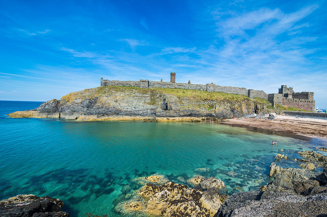 Peel Castle, Peel, Isle of Man, Kroneabhängigkeit des Vereinigten Königreichs, Europa