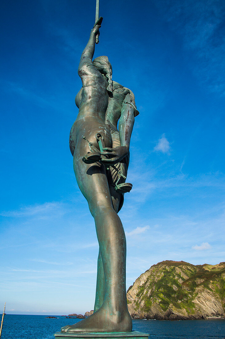 Verity Statue in the harbour of Ifracombe, North Devon, England, United Kingdom, Europe