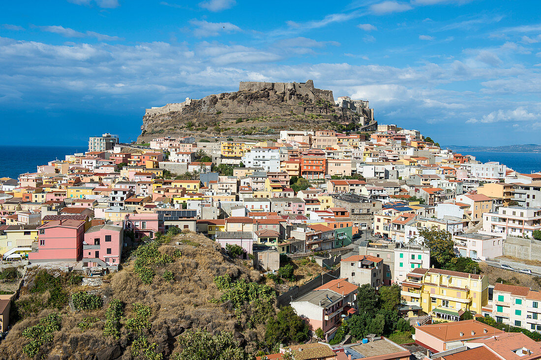 Blick über Castelsardo, Sardinien, Italien, Mittelmeer, Europa
