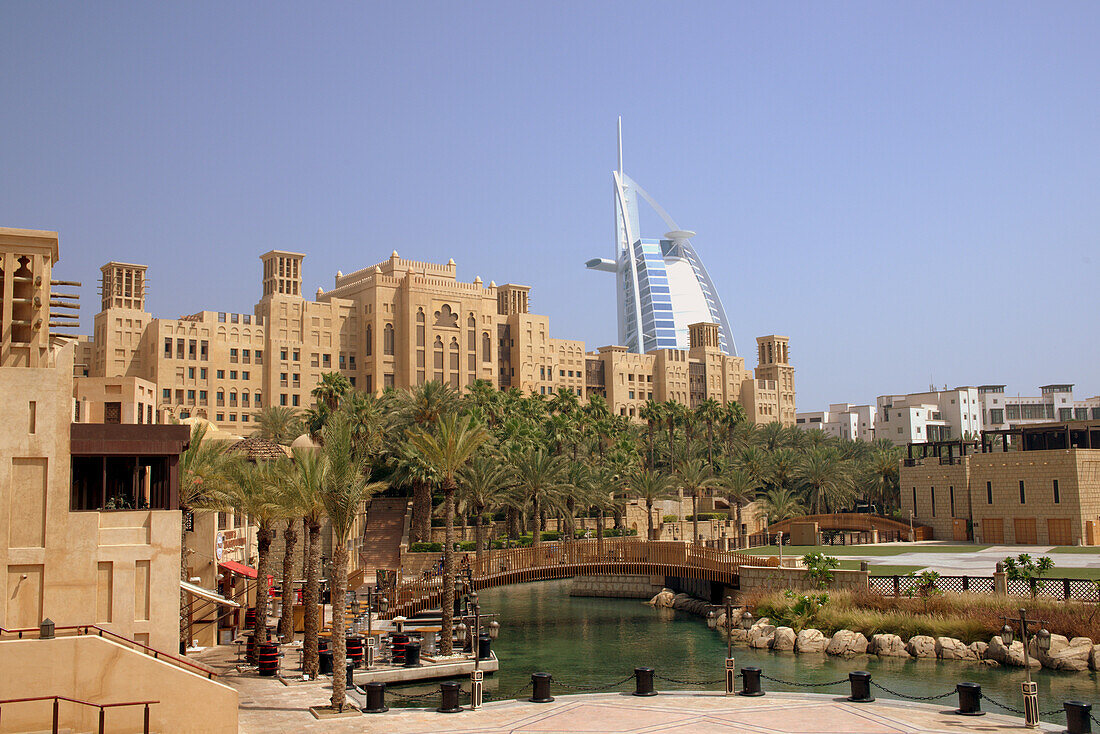 The Madinat Jumeirah Hotel canal, Dubai, United Arab Emirates, Middle East