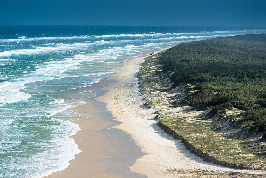 Ansichten von 100 Meile Strand von Indian Head, Fraser Island, Queensland, Australien, Pazifik