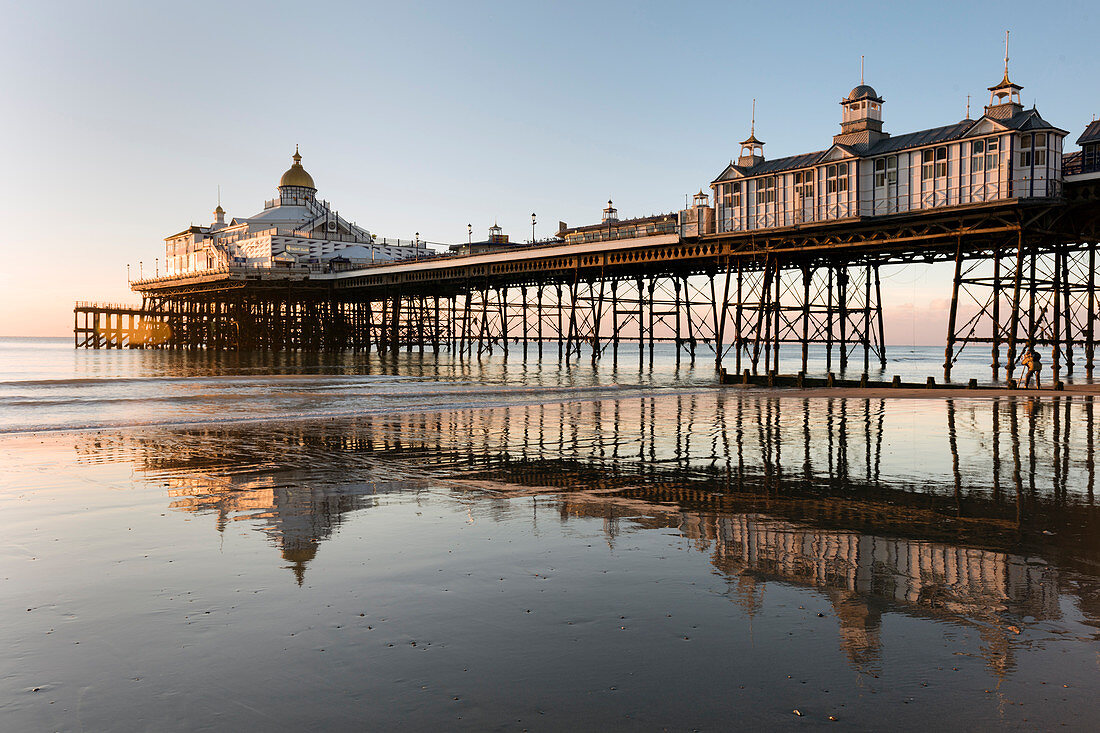 Eastbourne Pier at sunrise, Eastbourne, East Sussex, England, United Kingdom, Europe