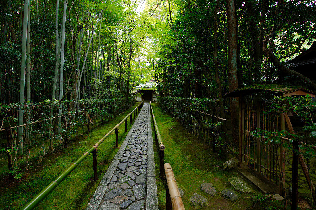 Koto-in-Tempel engen Eingangsweg, Kyoto, Japan, Asien