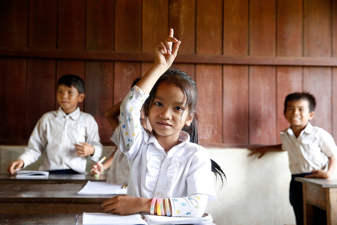 Arrupe Karuna Krom Outreach-Programm der Katholischen Kirche (Jesuiten), einer ländlichen Schule, Battambang, Kambodscha, Indochina, Südostasien, Asien