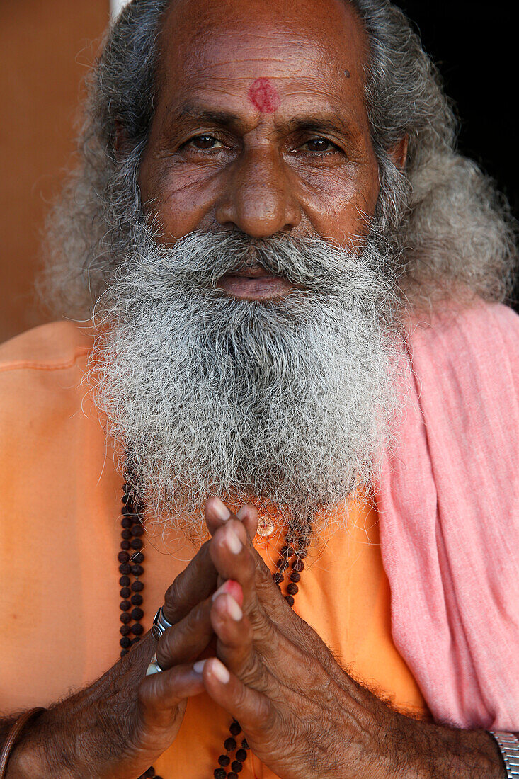 Indian sadhu in Vrindavan, Uttar Pradesh, India, Asia