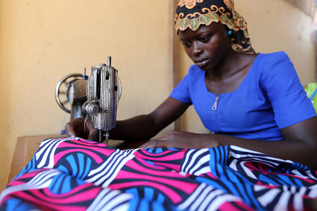 Tailoring workshop in Lome, Togo, West Africa, Africa
