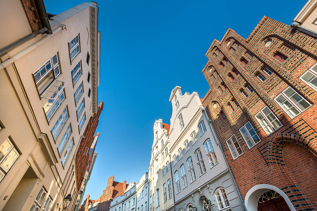 Typical old town houses, Luebeck, Baltic coast, Schleswig-Holstein, Germany