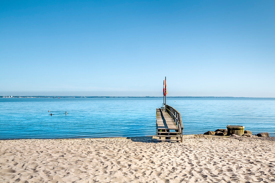 Jetty on the beach, Timmendorf-Niendorf, Baltic coast, Schleswig-Holstein, Germany