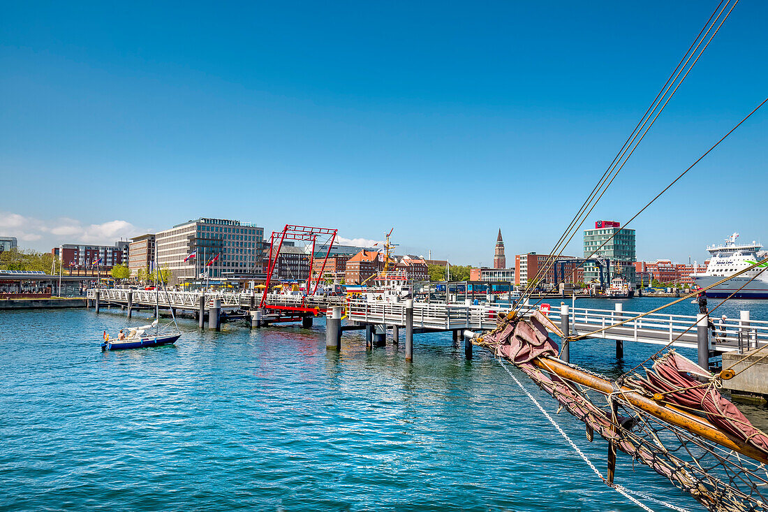 Hoern bridge, city and harbour, Kiel, Baltic coast, Schleswig-Holstein, Germany