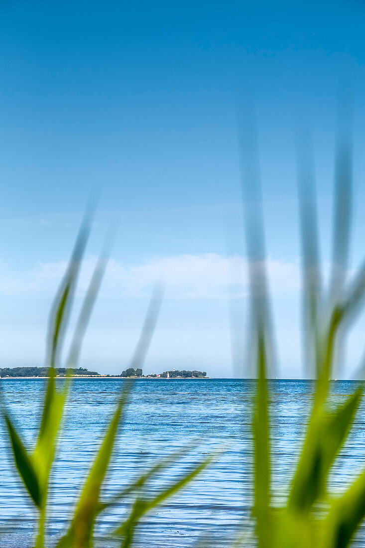 View from Laboe over the fjord, Kiel fjord, Baltic coast, Schleswig-Holstein, Germany