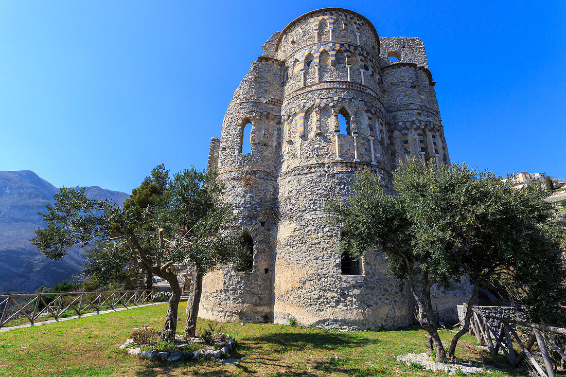 Basilika von Sant'Eustachio, 13. Jahrhundert, Mittelalterliche Pontone und Minuta, Amalfiküste, UNESCO Weltkulturerbe, Kampanien, Italien, Europa