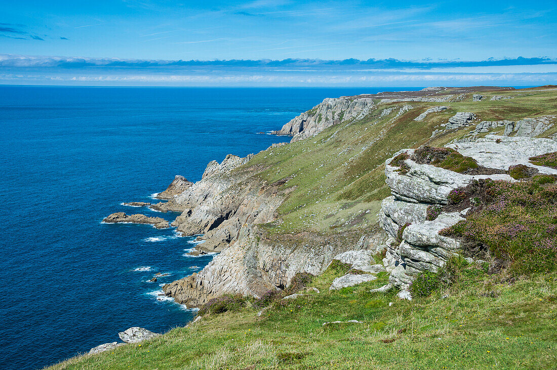 Küstenlinie der Insel Lundy, Bristol Channel, Devon, England, Großbritannien, Europa