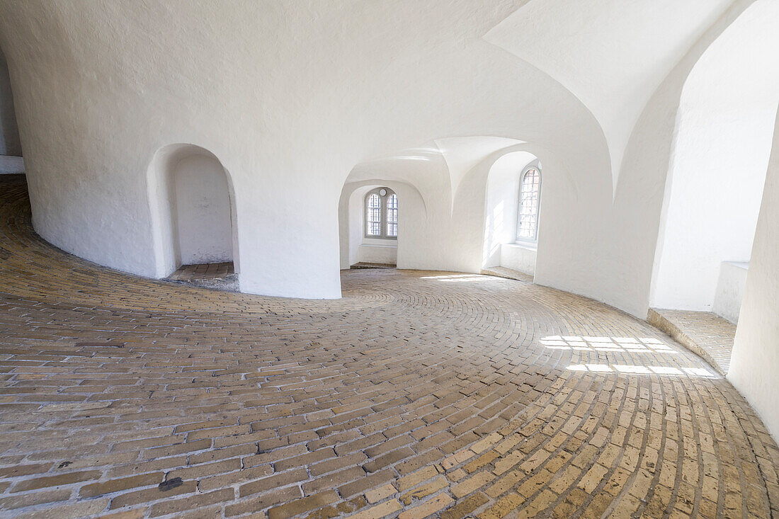 The turn spiral ramp inside the Round Tower, (Rundetaarn), Copenhagen, Denmark