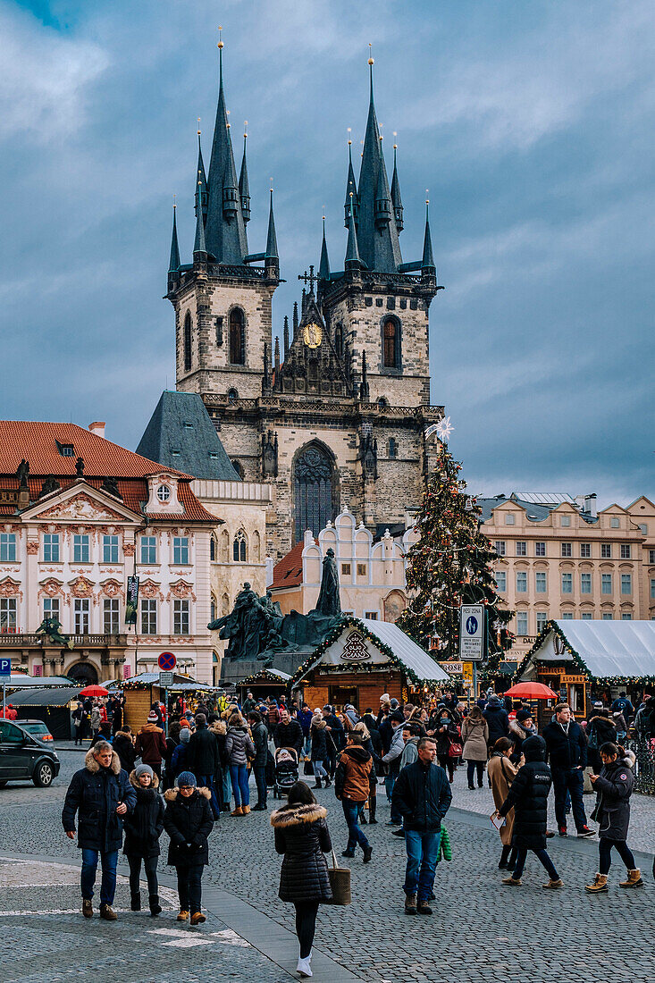 Old Town Square and Tyn Church, Prague, Czech Republic, Europe