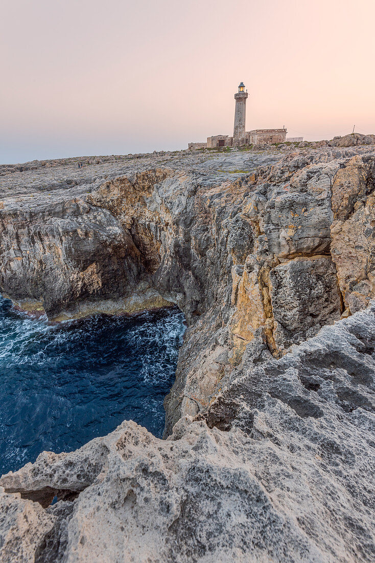 Lighthouse of Capo Murro of Porco Europe, Italy, Sicily region, Siracusa district, Capo Murro of Porco city