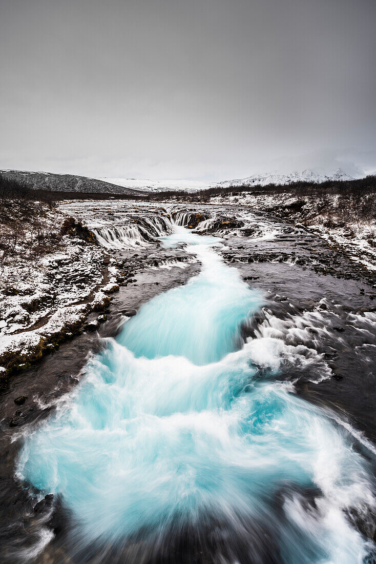 Bruarfoss-Wasserfall, Brekkuskógur, Island.