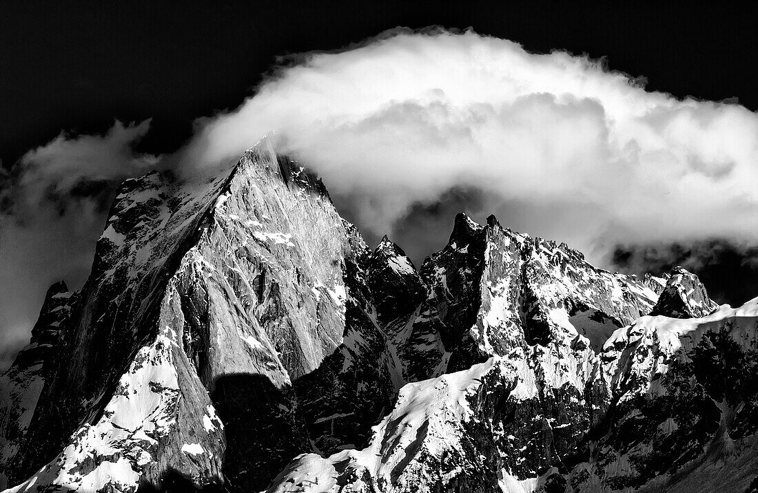 The Badile peak and your dizzy north side of Pizzo Badile in Val Bondasca (Val Bregaglia-Switzerland) Europe