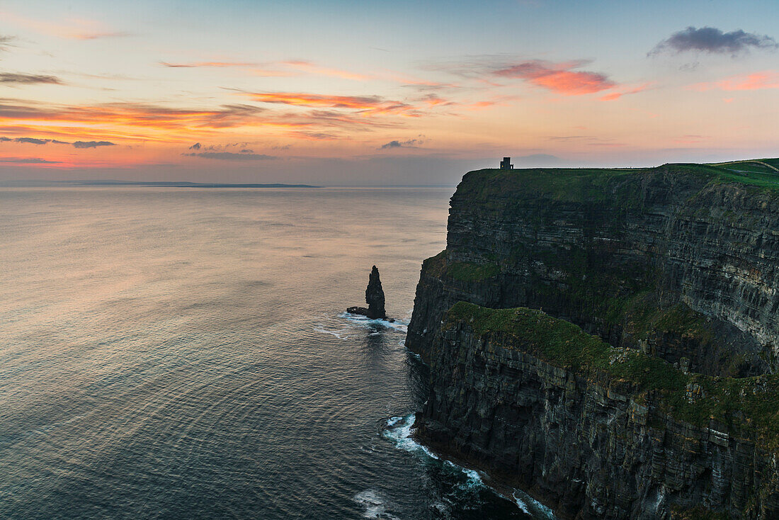 Cliffs of Moher at sunset. Liscannor, Co. Clare, Munster province, Ireland.