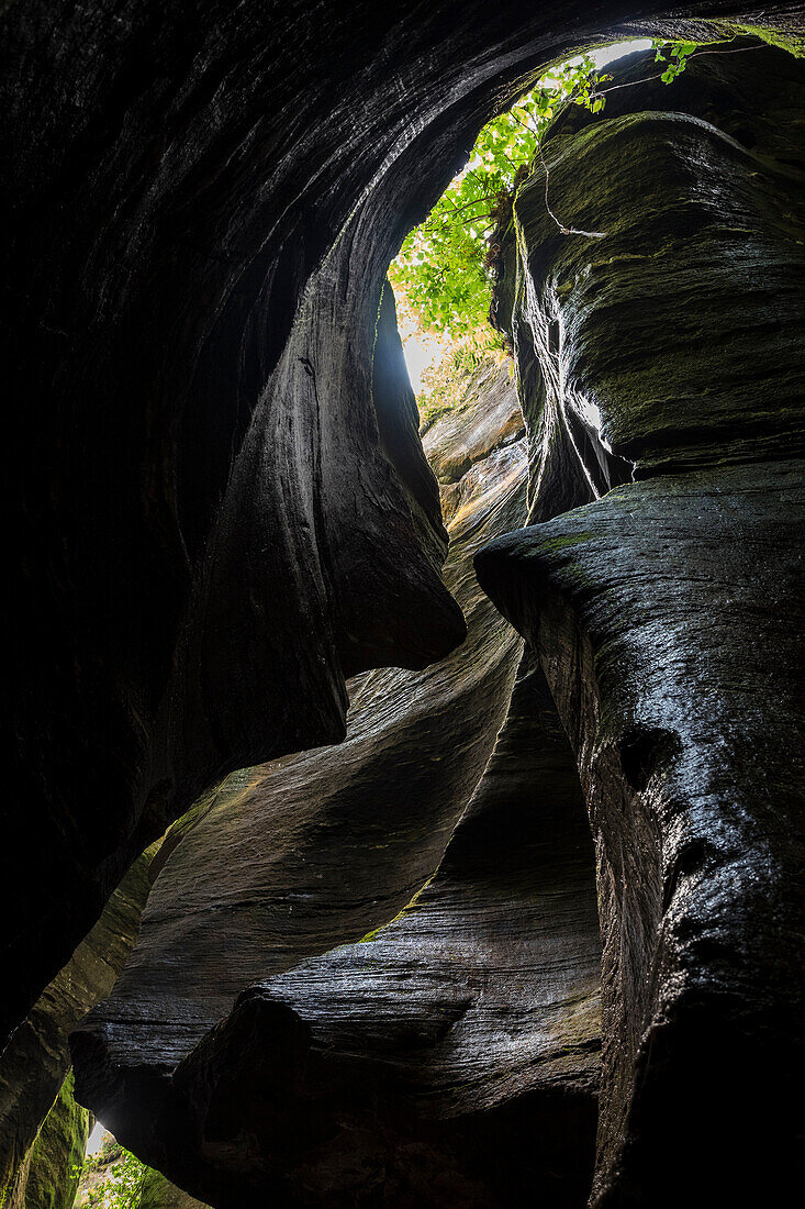 View of the rock gorge called Orrido di Uriezzo, Valle Antigorio, Verbano Cusio Ossola, Piedmont, Italy.