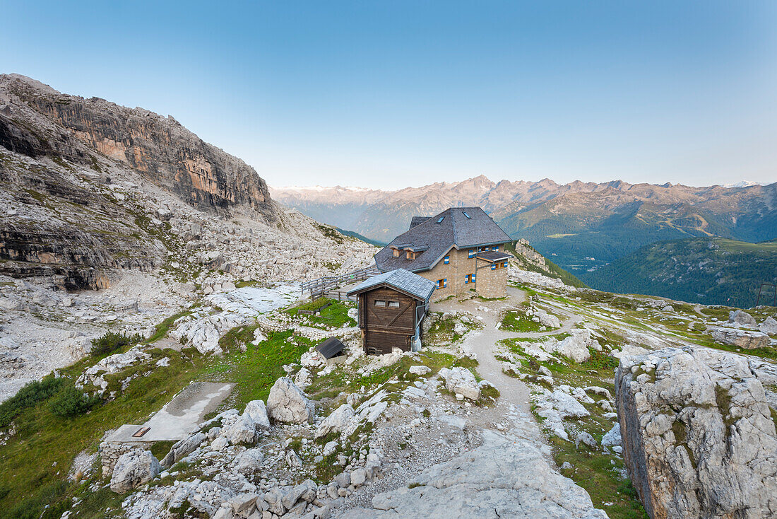 Tuckett refuge Europe, Italy, Trentino, Vallesinella, Tuckett refuge, Brenta dolomites