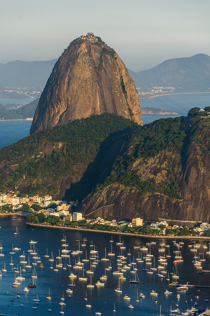 Sunset on Sugar Loaf Mountain seen from Mirante Dona Marta, Rio de Janeiro, Brazil