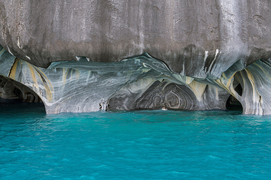 Catedral del Marmol bekannt als Marmorhöhlen in der Nähe von Puerto Rio Tranquilo, Provinz General Carrera, Chile