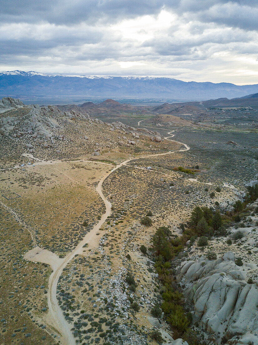 High angle view of Bishop, California, USA