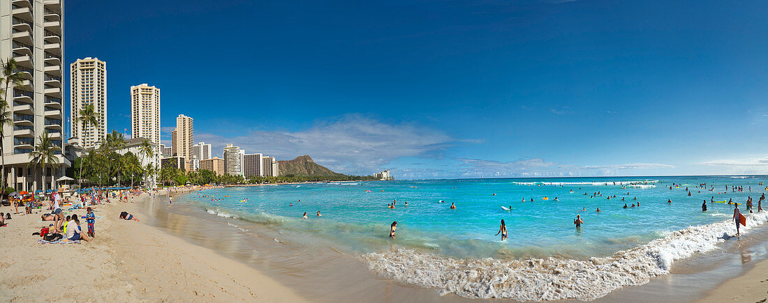 Panoramic View Of Waikiki Beach, Honolulu, Hawaii