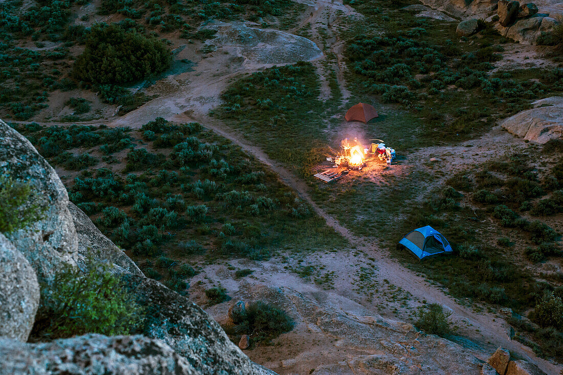 High Angle View Of Camping Site In Gunnison, Colorado, Use