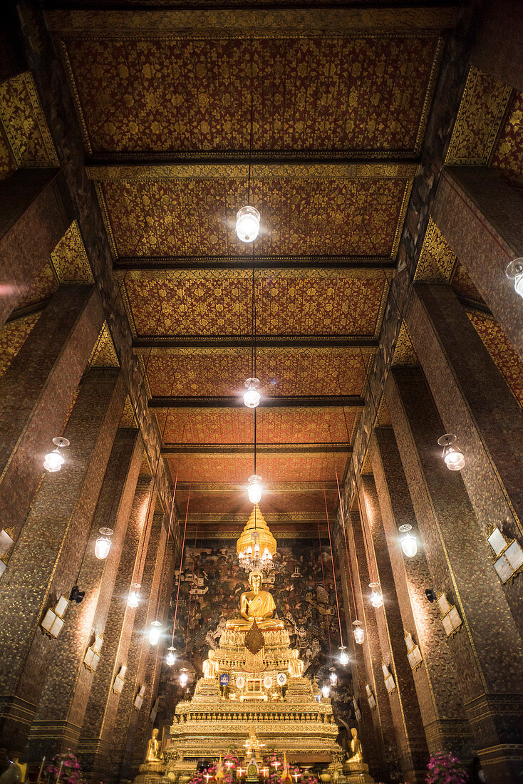 Interior View Of The Phra Ubosot Hall At The Wat Suthat Temple In Bangkok, Thailand