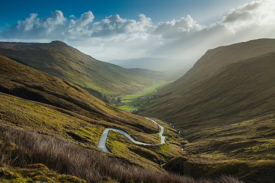 Spring sunrise at Glengess Pass, county Donegal, Ireland.