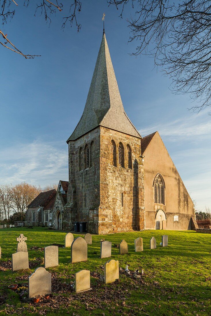 All Saints church in Herstmonceux, East Sussex, England.