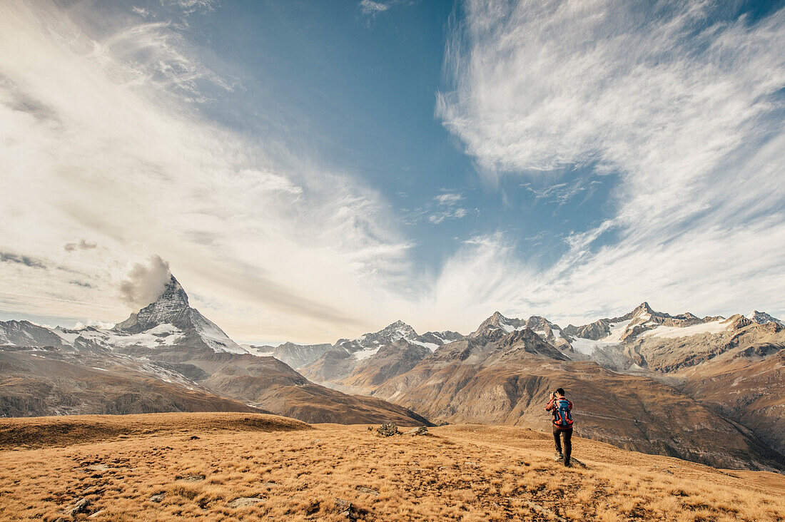 Landschaft um das Matterhorn, Wallis, Schweiz, Europa