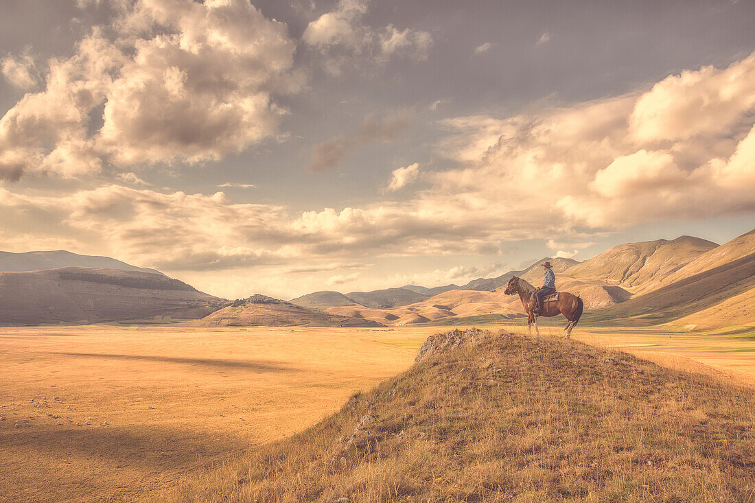 Europe,Italy,Umbria,Perugia district, Castelluccio di Norcia Sibillini Ranch