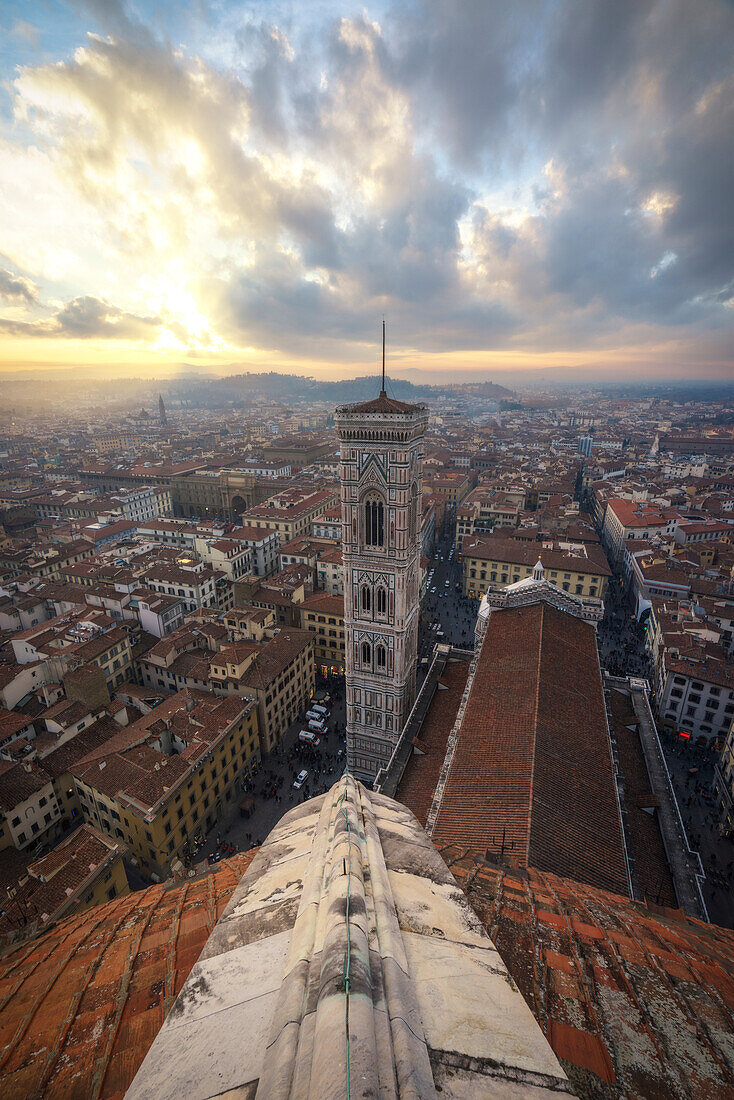 Florence, Tuscany, Italy, Panoramic view of Florence from the Cupola del Brunelleschi