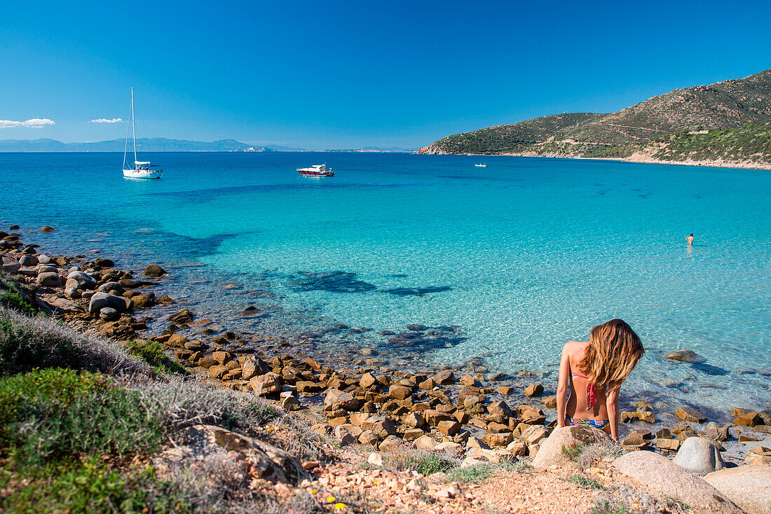 mari pintau strand, quartu sant'elena, cagliari provinz, sardinien, italien, europa