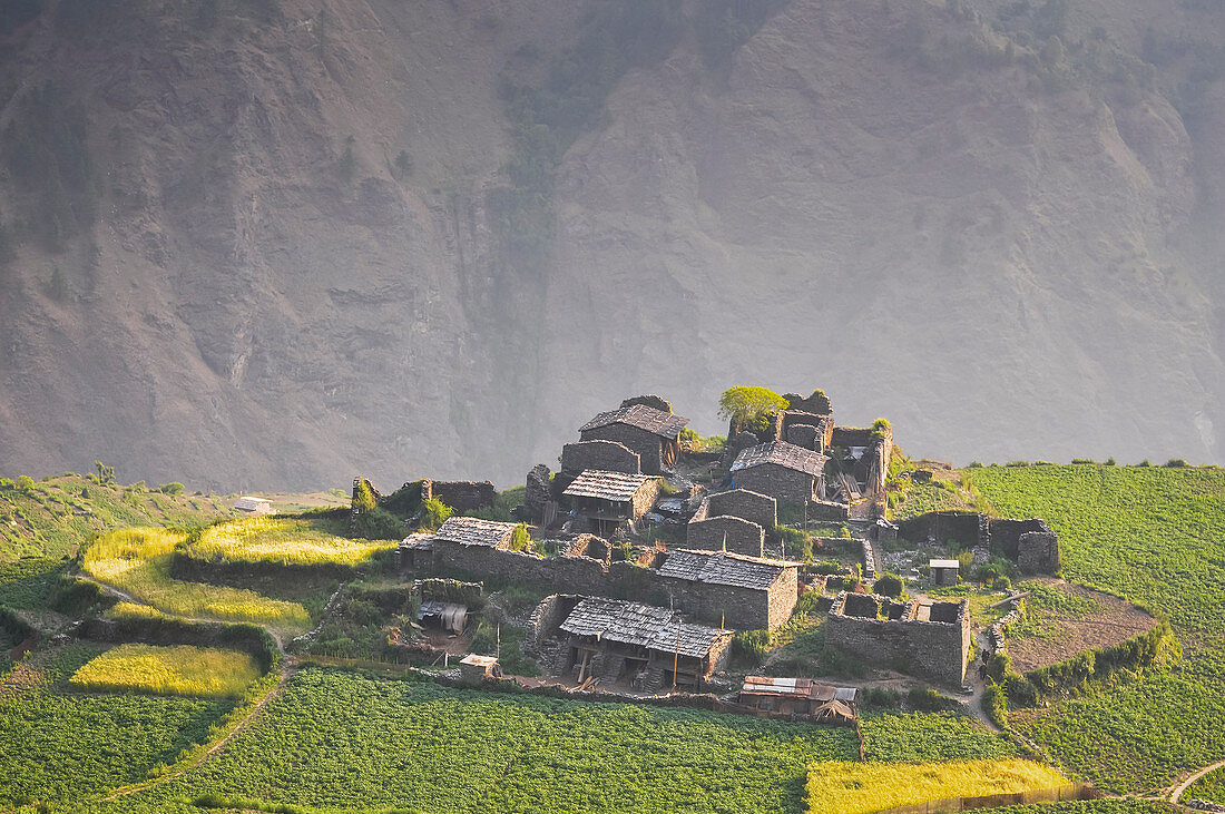 Abandoned houses,Rasuwa district, Bagmati region,Nepal,Asia